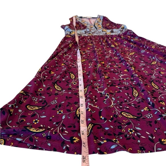 Wisp Berry Gold Sleeveless V-Neck Knee Length Jersey Stretch Dress NWOT Size 0 - Picture 6 of 11